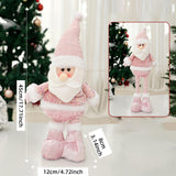 Xmas Figurine Stuffed Doll Table Ornament Gift Christmas Standing Plush Doll Santa Claus45x12x8cm