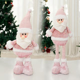 Xmas Figurine Stuffed Doll Table Ornament Gift Christmas Standing Plush Doll Santa Claus45x12x8cm