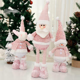 Xmas Figurine Stuffed Doll Table Ornament Gift Christmas Standing Plush Doll Santa Claus45x12x8cm