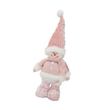 Xmas Figurine Stuffed Doll Table Ornament Gift Christmas Standing Plush Doll Snowman 47x12x6cm