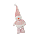 Xmas Figurine Stuffed Doll Table Ornament Gift Christmas Standing Plush Doll Snowman 47x12x6cm