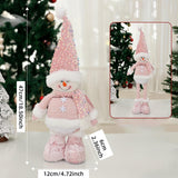 Xmas Figurine Stuffed Doll Table Ornament Gift Christmas Standing Plush Doll Snowman 47x12x6cm