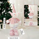 Xmas Figurine Stuffed Doll Table Ornament Gift Christmas Standing Plush Doll Elk 41x12x8cm