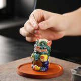 Incense Stick Burner Colorful Chinese Lion Figurine Incense Holder for Hotel