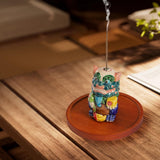 Incense Stick Burner Colorful Chinese Lion Figurine Incense Holder for Hotel