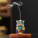 Incense Stick Burner Colorful Chinese Lion Figurine Incense Holder for Hotel