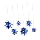 6Pcs Blue Snowflake Hanging Decoration Multipurpose Lightweight Three Sizes