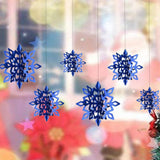 6Pcs Blue Snowflake Hanging Decoration Multipurpose Lightweight Three Sizes