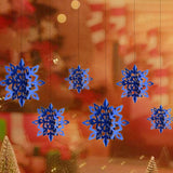 6Pcs Blue Snowflake Hanging Decoration Multipurpose Lightweight Three Sizes