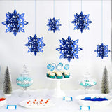 6Pcs Blue Snowflake Hanging Decoration Multipurpose Lightweight Three Sizes