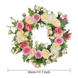 Garland for Front Door Party Spring Decorations Round 45 cm for Living Rooms