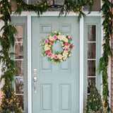 Garland for Front Door Party Spring Decorations Round 45 cm for Living Rooms