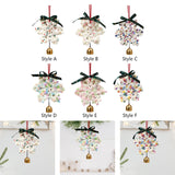 Christmas Yarn Snowflake with Metal Bell Xmas Pendant for Table Centerpieces Style A