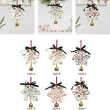 Christmas Yarn Snowflake with Metal Bell Xmas Pendant for Table Centerpieces Style A