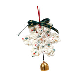 Christmas Yarn Snowflake with Metal Bell Xmas Pendant for Table Centerpieces Style A