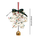 Christmas Yarn Snowflake with Metal Bell Xmas Pendant for Table Centerpieces Style A