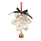 Christmas Yarn Snowflake with Metal Bell Xmas Pendant for Table Centerpieces Style B