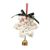 Christmas Yarn Snowflake with Metal Bell Xmas Pendant for Table Centerpieces Style B