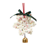 Christmas Yarn Snowflake with Metal Bell Xmas Pendant for Table Centerpieces Style B