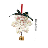 Christmas Yarn Snowflake with Metal Bell Xmas Pendant for Table Centerpieces Style B