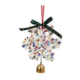 Christmas Yarn Snowflake with Metal Bell Xmas Pendant for Table Centerpieces Style C