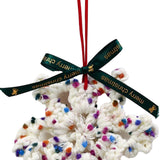 Christmas Yarn Snowflake with Metal Bell Xmas Pendant for Table Centerpieces Style C