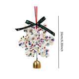 Christmas Yarn Snowflake with Metal Bell Xmas Pendant for Table Centerpieces Style C