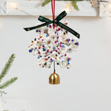 Christmas Yarn Snowflake with Metal Bell Xmas Pendant for Table Centerpieces Style C