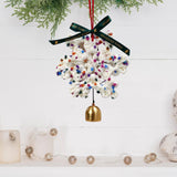 Christmas Yarn Snowflake with Metal Bell Xmas Pendant for Table Centerpieces Style C