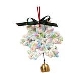 Christmas Yarn Snowflake with Metal Bell Xmas Pendant for Table Centerpieces Style D