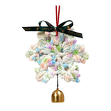 Christmas Yarn Snowflake with Metal Bell Xmas Pendant for Table Centerpieces Style D