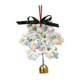 Christmas Yarn Snowflake with Metal Bell Xmas Pendant for Table Centerpieces Style D