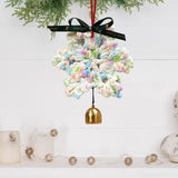 Christmas Yarn Snowflake with Metal Bell Xmas Pendant for Table Centerpieces Style D