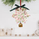 Christmas Yarn Snowflake with Metal Bell Xmas Pendant for Table Centerpieces Style E