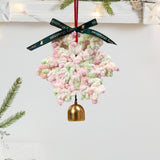 Christmas Yarn Snowflake with Metal Bell Xmas Pendant for Table Centerpieces Style E