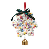 Christmas Yarn Snowflake with Metal Bell Xmas Pendant for Table Centerpieces Style F