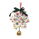 Christmas Yarn Snowflake with Metal Bell Xmas Pendant for Table Centerpieces Style F