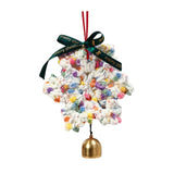 Christmas Yarn Snowflake with Metal Bell Xmas Pendant for Table Centerpieces Style F