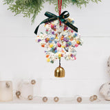 Christmas Yarn Snowflake with Metal Bell Xmas Pendant for Table Centerpieces Style F