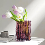 Hydroponic Vase Plant Pot Storage Decorative Vase Bud Vase Glass Flower Vase Purple