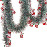 5.9ft Christmas Tinsel Garland Ornament for Indoor Outdoor Railing Xmas Tree Santa Claus