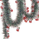 5.9ft Christmas Tinsel Garland Ornament for Indoor Outdoor Railing Xmas Tree Santa Claus