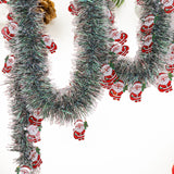 5.9ft Christmas Tinsel Garland Ornament for Indoor Outdoor Railing Xmas Tree Santa Claus