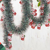 5.9ft Christmas Tinsel Garland Ornament for Indoor Outdoor Railing Xmas Tree Santa Claus