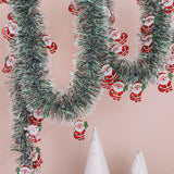 5.9ft Christmas Tinsel Garland Ornament for Indoor Outdoor Railing Xmas Tree Santa Claus