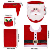 5 Pieces Christmas Toilet Seat Covers Santa Claus Xmas Decorative Tank Cover