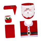 5 Pieces Christmas Toilet Seat Covers Santa Claus Xmas Decorative Tank Cover