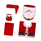 5 Pieces Christmas Toilet Seat Covers Santa Claus Xmas Decorative Tank Cover