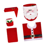 5 Pieces Christmas Toilet Seat Covers Santa Claus Xmas Decorative Tank Cover