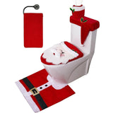 5 Pieces Christmas Toilet Seat Covers Santa Claus Xmas Decorative Tank Cover